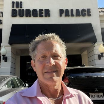 The Burger Palace - Front sign with Tim Sullivan in parking lot. - Burgers Near Me - Houston, Texas The Burger Palace - Front sign with Tim Sullivan in parking lot. - Burgers Near Me - Houston, Texas