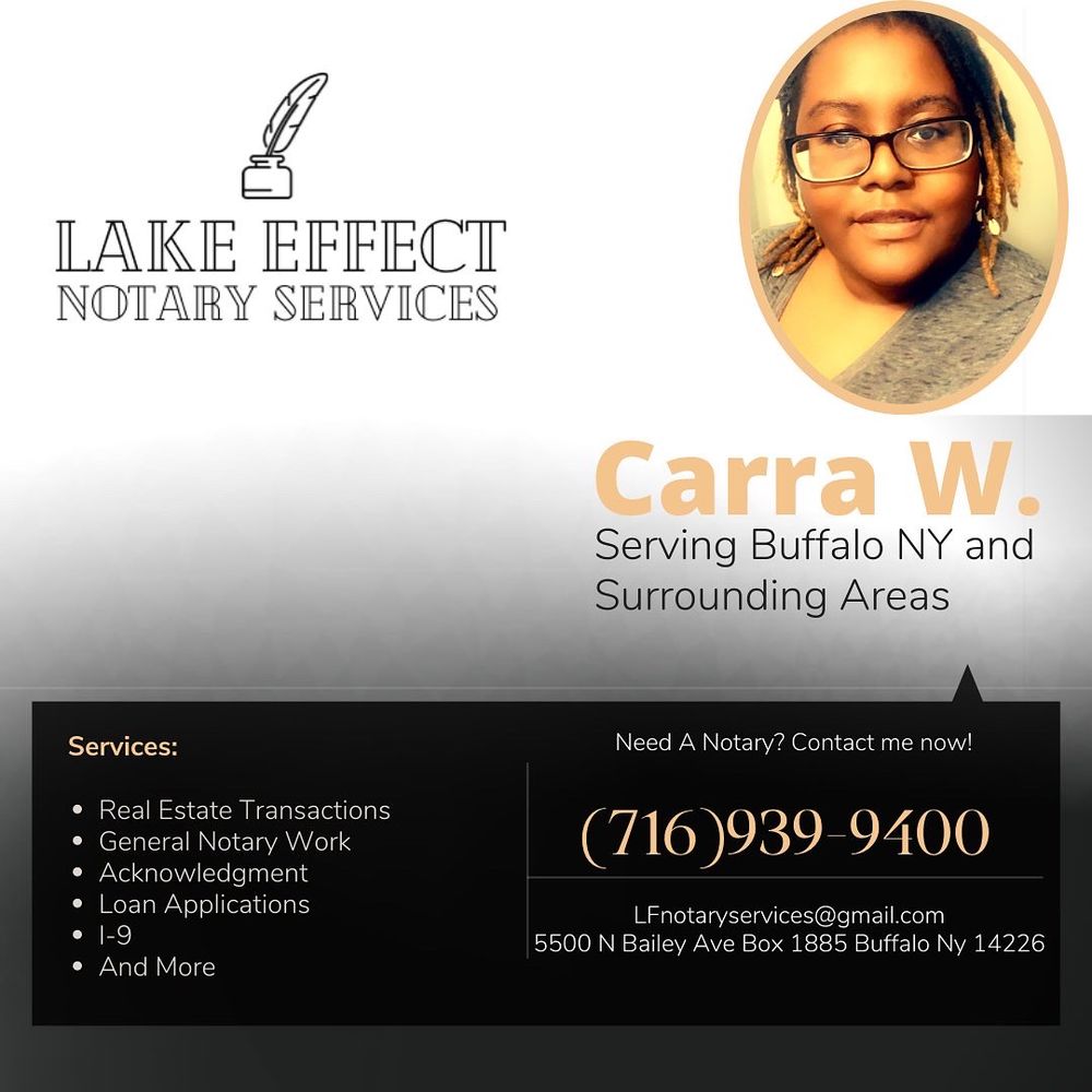 LAKE EFFECT NOTARY SERVICES Updated May 2024 Buffalo, New York