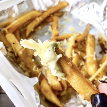 Big Burger Spot - Truffle Fries dipped in Pesto Mayo - Burgers Near Me - Greensboro, North Carolina Big Burger Spot - Truffle Fries dipped in Pesto Mayo - Burgers Near Me - Greensboro, North Carolina
