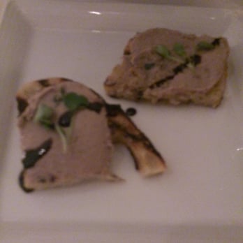 Michael's On Naples - Amuse Gueule of Rabbit liver pâté on a small Crostini.  2013-11-27 - Italian Near Me - Long Beach, California