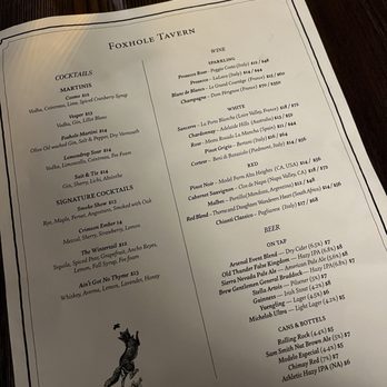 Foxhole Tavern - Menu - Cajun/Creole Near Me - Aspinwall, Pennsylvania