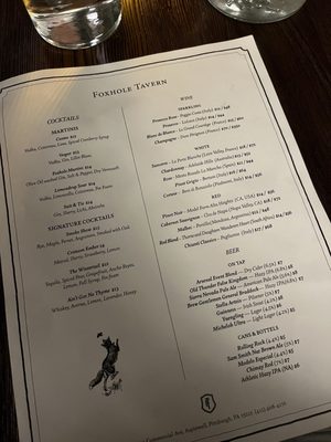 Menu photo 4 Foxhole Tavern Aspinwall, PA