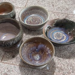 Desert Dragon Pottery - My husband's pottery after 3 sessions and glazing