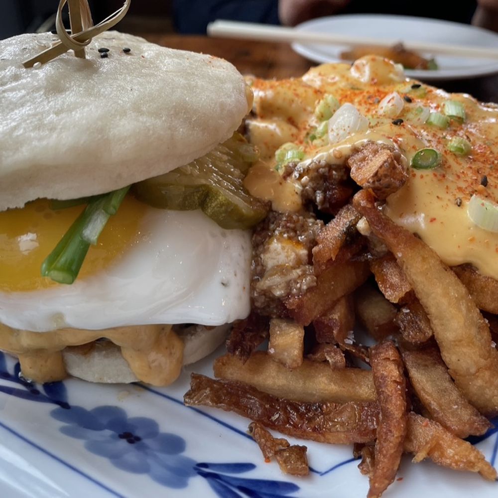Shōjō Cambridge - The Shojonator burger but the Shadowless Fries were delicious! And definitely get the sunny side up egg! - Asian Fusion Near Me - Cambridge, Massachusetts Shōjō Cambridge - The Shojonator burger but the Shadowless Fries were delicious! And definitely get the sunny side up egg! - Asian Fusion Near Me - Cambridge, Massachusetts