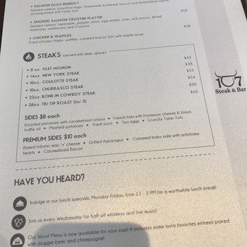 107 Steak & Bar - Menu - Bars Near Me - Doral, Florida