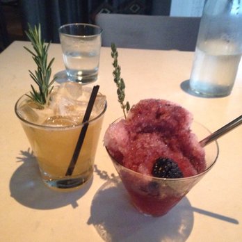 Stella San Jac - Bourbon fig jam drink & blackberry snowcone. Throw an herb in it, that'll fancy it up. - New American Near Me - Austin, Texas Stella San Jac - Bourbon fig jam drink & blackberry snowcone. Throw an herb in it, that'll fancy it up. - New American Near Me - Austin, Texas