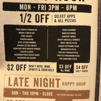 Yard House - Happy hour menu - Vegetarian Near Me - San Diego, California Yard House - Happy hour menu - Vegetarian Near Me - San Diego, California