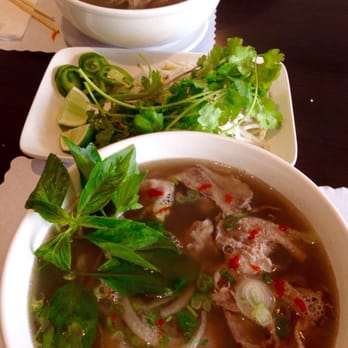 Pho Hot - Pho Dac Biet in the front & Pho Tai Chin in the background. Clear, flavorful broth. I'm a Vietnamese cook, and this is truly authentic! - Vietnamese Near Me - Glendale, California