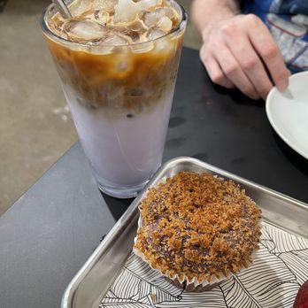Tala Coffee Roasters - Ube Latte Iced & GF/DF muffin - Coffee Roasteries Near Me - Libertyville, Illinois