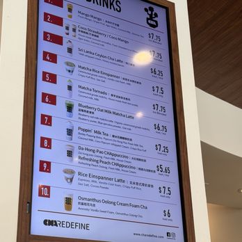 Cha Redefine - Menu too drinks - Coffee & Tea Near Me - Arcadia, California