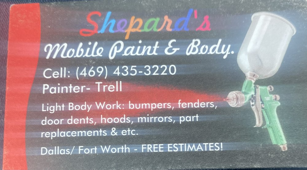 SHEPARD’S MOBILE PAINT AND BODY 7000 Lake Whitney Dr, Arlington
