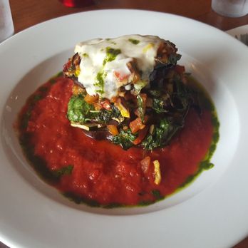Noyo River Grill - Eggplant Tower is my favorite dish!!!! YUMMY!!! - American Near Me - Fort Bragg, California Noyo River Grill - Eggplant Tower is my favorite dish!!!! YUMMY!!! - American Near Me - Fort Bragg, California