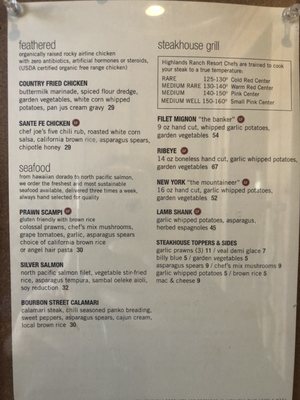 Menu photo 2 Highlands Ranch Restaurant Mill Creek, CA Menu photo 2 Highlands Ranch Restaurant Mill Creek, CA