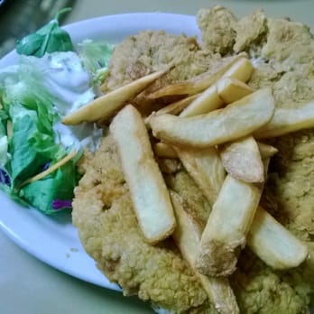 Tip Top Cafe - CFS with salad and steak fries, YUM! - American Near Me - San Antonio, Texas
