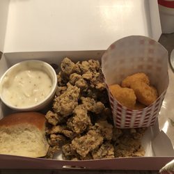 Bush's Chicken - Fried Chicken Gizzards (aka Crack Balls), Corn Nuggets, Gravy, Roll