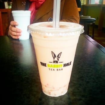 The Rabbit Hole - Rose milk tea turned bubble tea with lychee jellies. Delicious! ^_^ - Tea Rooms Near Me - Eugene, Oregon The Rabbit Hole - Rose milk tea turned bubble tea with lychee jellies. Delicious! ^_^ - Tea Rooms Near Me - Eugene, Oregon
