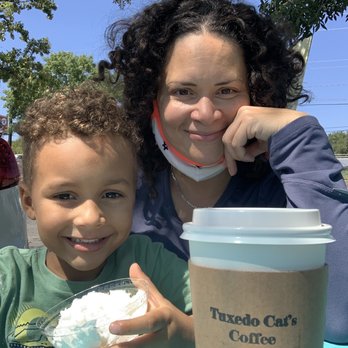 Tuxedo Cat's Coffee - QT with youngest baebee and a nice caramel latte. - Coffee & Tea Near Me - San Antonio, Texas