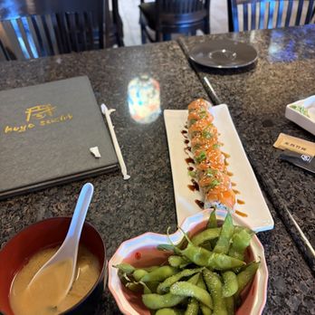 Koya Sushi - Edamame and Salmon Love Roll - Sushi Bars Near Me - Norco, California
