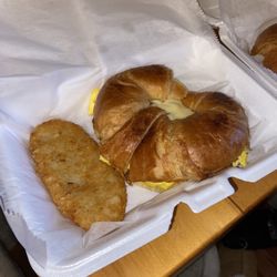 Cactus Cafe - Croissant Sandwich (Egg and cheese, added sausage for $3)