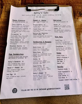 Menu photo 2 Sunny's Cafe Rancho Cucamonga, CA Menu photo 2 Sunny's Cafe Rancho Cucamonga, CA