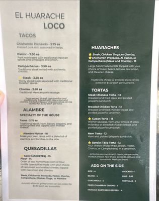 Menu photo 1 El Huarache Loco Anniston, AL
