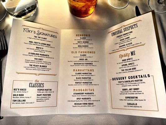 Menu photo 1 Foxy’s Kitchen + Bar Rancho Mirage, CA Menu photo 1 Foxy’s Kitchen + Bar Rancho Mirage, CA
