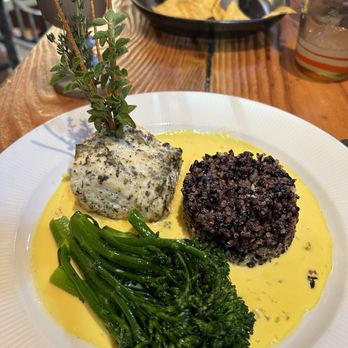 Chimayo - Special of the day. Halibut in a wine mustard sauce. - New American Near Me - Park City, Utah