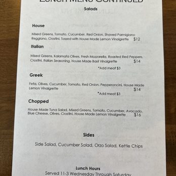 Vino Market - a menu for lunch - Beer, Wine & Spirits Near Me - Midlothian, Virginia