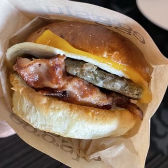 Eggslut - Sausage, Egg & Cheese with added bacon - Breakfast & Brunch Near Me - Las Vegas, Nevada