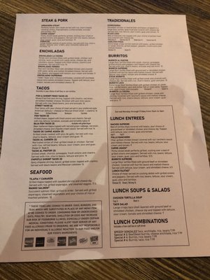 Menu photo 2 La Cocina Mexican Restaurant Acworth, GA