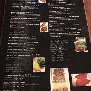 Pho Avina - Menu! - Vietnamese Near Me - Glendale, Arizona