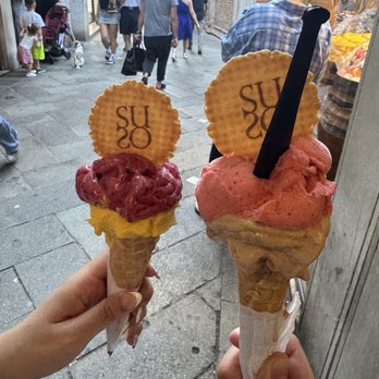 GELATOTECA SUSO - Two, two scoop cones - Ice Cream & Frozen Yogurt Near Me - Venezia, VE