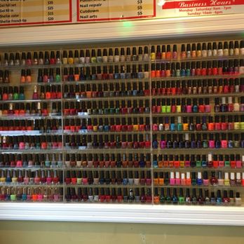 Jasmine nails - Well organized polish selection. - Nail Salons Near Me - Puyallup, Washington