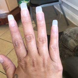Zoom in! Uneven and way too much acrylic.