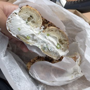 Bagel Boss - everything bagel with tofu scallion shmear - Bagels Near Me - Burbank, California