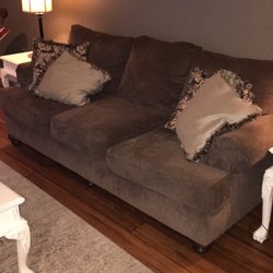 Fecera's Furniture - Sofa is only 9 months old at the time of these photos. I flip these seat cushions on a weekly basis when I vacuum it