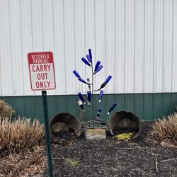 Buck Creek Winery - Cute wine bottle display outside.