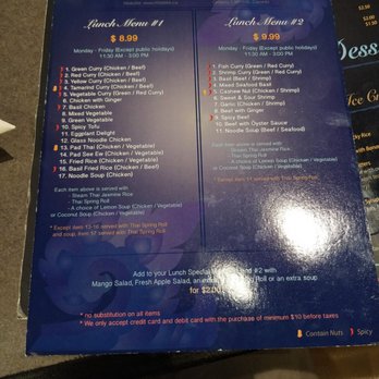 Little Bangkok - lunch special menu - Thai Near Me - Markham, Ontario
