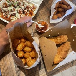 Corn Fritters, SoCal Fries, Tater Tots, & Chicken Tenders! Corn Fritters, SoCal Fries, Tater Tots, & Chicken Tenders!