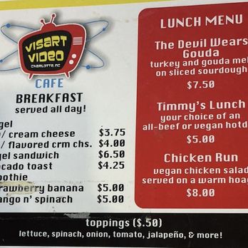 VisArt Video - Cafe Menu 3 - Videos & Video Game Rental Near Me - Charlotte, North Carolina VisArt Video - Cafe Menu 3 - Videos & Video Game Rental Near Me - Charlotte, North Carolina
