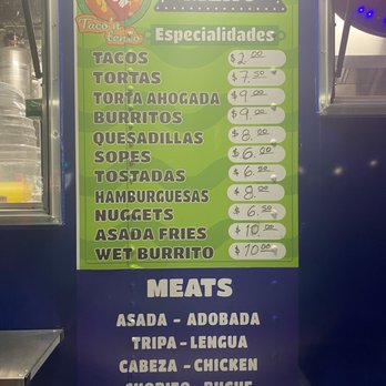 Taco N' Tento - Menu with Prices - Tacos Near Me - Visalia, California