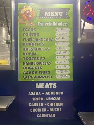 Menu photo 2 Taco N' Tento Visalia, CA