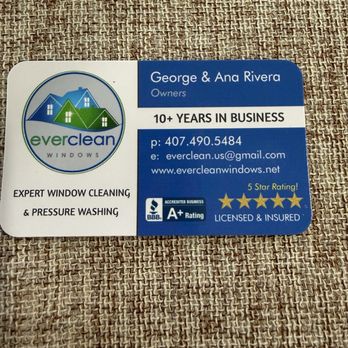 EverClean Windows - business card - Window Washing Near Me