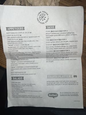 Menu photo 1 Lime Fresh Mexican Grill Miami, FL Menu photo 1 Lime Fresh Mexican Grill Miami, FL
