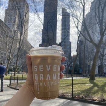 Seven Grams Caffe - Vanilla oat milk latte - Coffee & Tea Near Me - New York, New York Seven Grams Caffe - Vanilla oat milk latte - Coffee & Tea Near Me - New York, New York