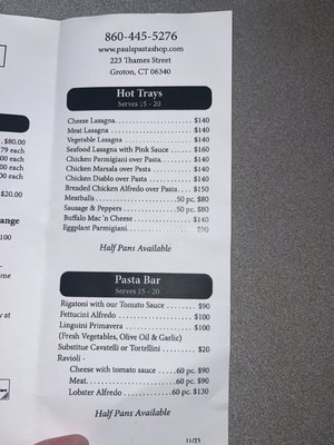 Menu photo 8 Paul's Pasta Shop Groton, CT Menu photo 8 Paul's Pasta Shop Groton, CT