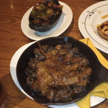 Saltgrass Steak House - Brussel sprouts and mushrooms and onions for the table - Steakhouses Near Me - Dallas, Texas