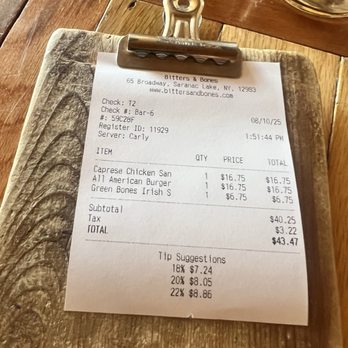Bitters & Bones - Lunch for two - American Near Me - Saranac Lake, New York