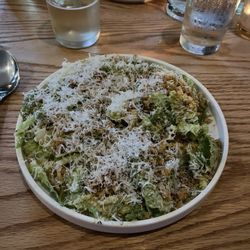 Gallus Handcrafted Pasta - Caesar salad. Crunchy toast with cheese.  Where's the lettuce??