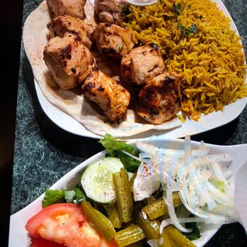 Med Cuisine - Chicken with rice "plate" that includes a salad - Mediterranean Near Me - Tucson, Arizona Med Cuisine - Chicken with rice "plate" that includes a salad - Mediterranean Near Me - Tucson, Arizona